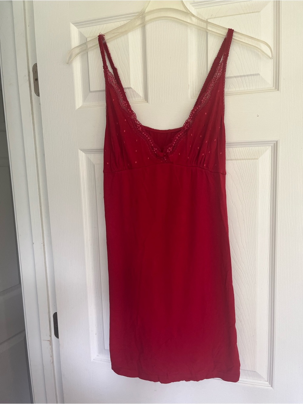 Women’s Red Lace-Trim Night Slip
